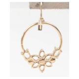Coach Gold Tone Floral Dangle Earrings With Original Pouch