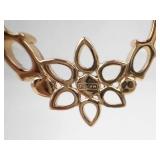 Coach Gold Tone Floral Dangle Earrings With Original Pouch