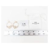 Coach Gold Tone Floral Dangle Earrings With Original Pouch