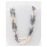 Vintage Silpada Sterling Silver Pearl Multi-Strand Necklace