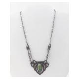 Handmade Sterling Silver Green Stone Necklace