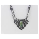 Handmade Sterling Silver Green Stone Necklace