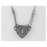 Handmade Sterling Silver Green Stone Necklace