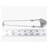 Handmade Sterling Silver Green Stone Necklace