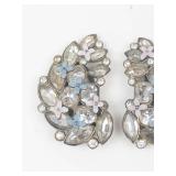 ATI 80112 Vintage Enamel & Rhinestone Dress Clips Pair