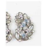 ATI 80112 Vintage Enamel & Rhinestone Dress Clips Pair