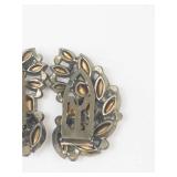 ATI 80112 Vintage Enamel & Rhinestone Dress Clips Pair