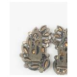 ATI 80112 Vintage Enamel & Rhinestone Dress Clips Pair