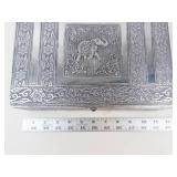 Ornate Silver Tone Elephant Keepsake Box