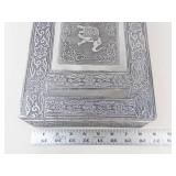 Ornate Silver Tone Elephant Keepsake Box