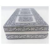 Decorative Silver Inlay Jewelry Box (Book end style?...)