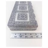 Decorative Silver Inlay Jewelry Box (Book end style?...)