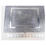 Decorative Running Horses Jewelry Box With Mirror