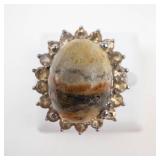 Sterling Silver Bumblebee Jasper Ring Size 9.25