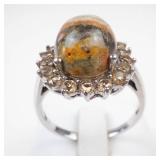 Sterling Silver Bumblebee Jasper Ring Size 9.25