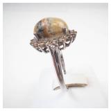 Sterling Silver Bumblebee Jasper Ring Size 9.25