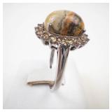 Sterling Silver Bumblebee Jasper Ring Size 9.25