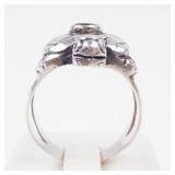 Sterling Silver Peridot Sea Turtle Ring. Size 9-9.25