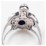 Sterling Silver Peridot Sea Turtle Ring. Size 9-9.25