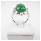 Jade?? Sterling Silver Ring Size 8