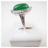 Jade?? Sterling Silver Ring Size 8