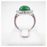 Jade?? Sterling Silver Ring Size 8