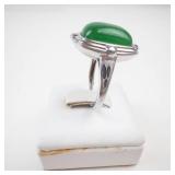 Jade?? Sterling Silver Ring Size 8