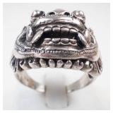 Men's Balinese Barong Sterling Silver Ring Size 10