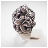 Men's Balinese Barong Sterling Silver Ring Size 10
