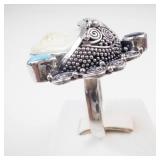 Intricate Sajen Sterling Silver Goddess Face Ring Size 9