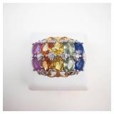 D'Joy Multi-Gemstone Sterling Silver Ring Size 7.25