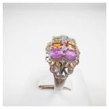 D'Joy Multi-Gemstone Sterling Silver Ring Size 7.25