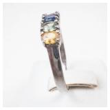 Multigemstone Sterling Silver Ring Size 8