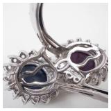 Ruby & Sapphire Sterling Silver Ring Size 9.25