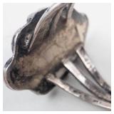 Vintage Sterling Silver Green Turquoise Ring Size 7.5
