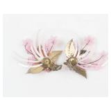 Vintage Floral Clip-On Earrings