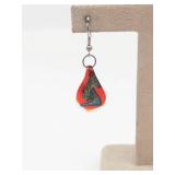 Pair of Silver Tone Teardrop Earrings With Glass Drops