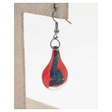 Pair of Silver Tone Teardrop Earrings With Glass Drops