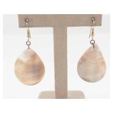 Mother of Pearl Teardrop Wire Earrings