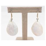 Mother of Pearl Teardrop Wire Earrings
