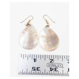 Mother of Pearl Teardrop Wire Earrings