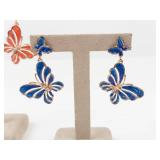 Enamel Butterfly Earrings Set of 2 Pairs
