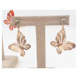 Enamel Butterfly Earrings Set of 2 Pairs