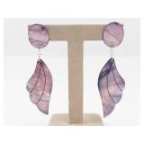 Purple Mother of Pearl Drop Earrings