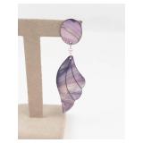 Purple Mother of Pearl Drop Earrings