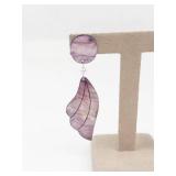 Purple Mother of Pearl Drop Earrings