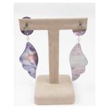 Purple Mother of Pearl Drop Earrings