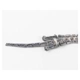 Vintage Articulated Silver Tone Tiger Brooch