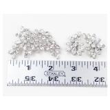 Vintage B. David Crystal Rhinestone Silver Tone Brooch & Clip-On Earrings (Lot of 3)