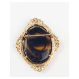 Florenza Left-Facing Cameo Gold-Tone Brooch